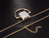 Natural Stone Necklace Gold Color