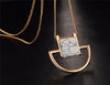 Natural Stone Necklace Gold Color