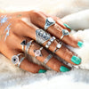 10pcs/Set Vintage Punk Ring Set