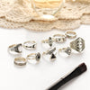 10pcs/Set Vintage Punk Ring Set