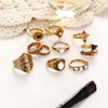 10pcs/Set Vintage Punk Ring Set