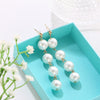 Round Imitation Simulated Pearl Drop Earrings