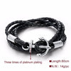 PU Leather Anchor Bracelets Pulsera